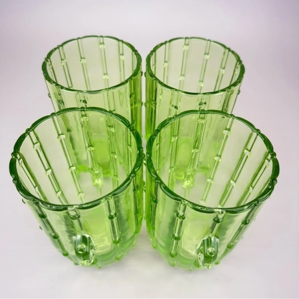 John Lewis Green Glass Cactus Tumblers Glasses